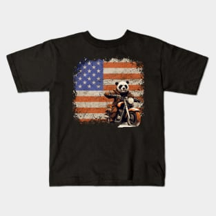 Biker Panda Kids T-Shirt